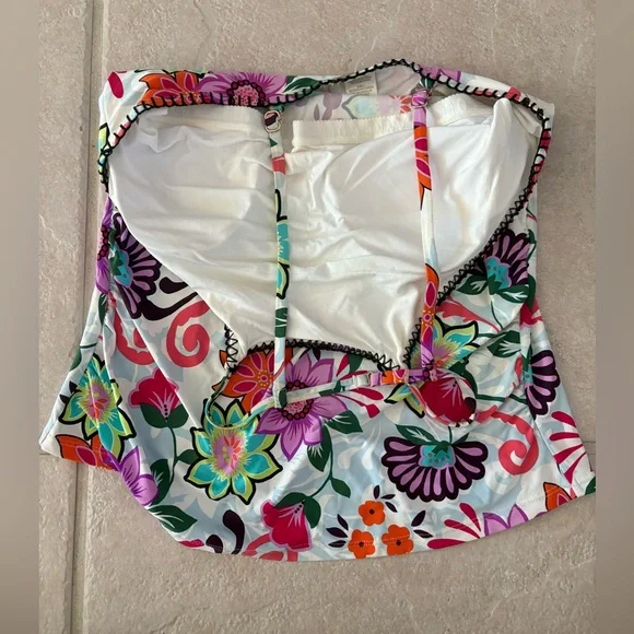 NWOT Anne Cole High Neck Floral Tankini Top - Size XL - Picture 7 of 10